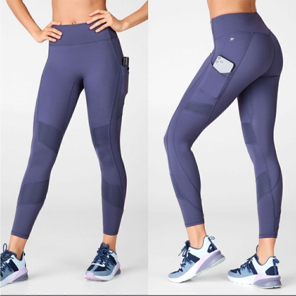 Fabletics Motion365 Anywhere High Rise Moto 7/8 Aegean Leggings Size S